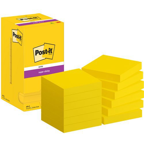 Super Sticky Post-it® 76x76 mm 12 blocchetti giallo Post-it®,