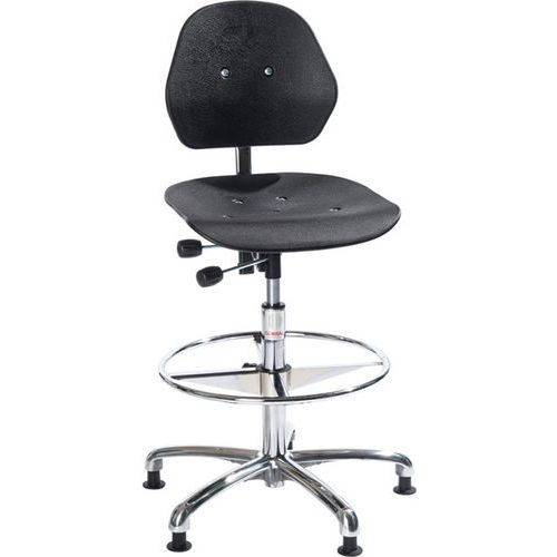 Sedia da officina Solid-Alta-Patinato-Nero,