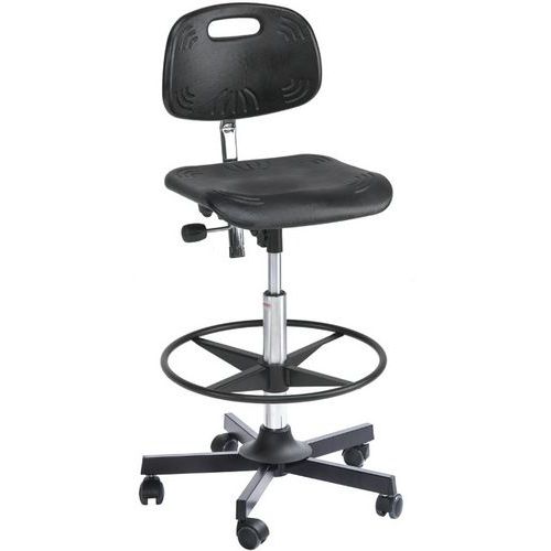 Sedia da officina Classic-Alta-Acciaio-Nero,