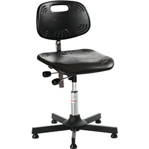 Sedia da officina Classic-Media-Piedini- acciaio-Nero,