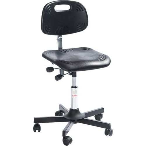 Sedia da officina Classic-Media-Acciaio-Nero,