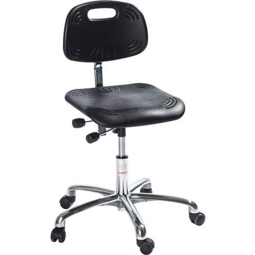 Sedia da officina Classic-Bassa-Piedini-Nero,