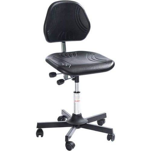 Sedia da officina Comfort-Media-Acciaio-Nero,