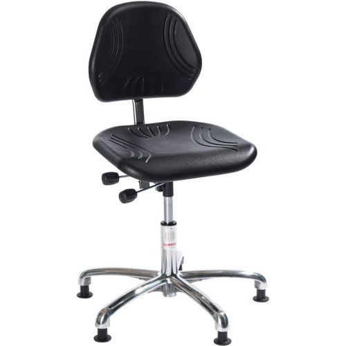 Sedia da officina Comfort-Media-Piedini-Nero,