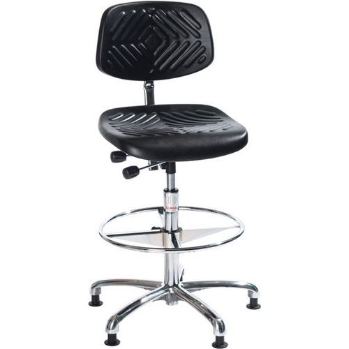 Sedia da officina Prestige-Alta-Piedini-Nero,