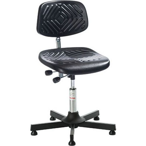 Sedia da officina Prestige-Media-Acciaio-Piedini-Nero,