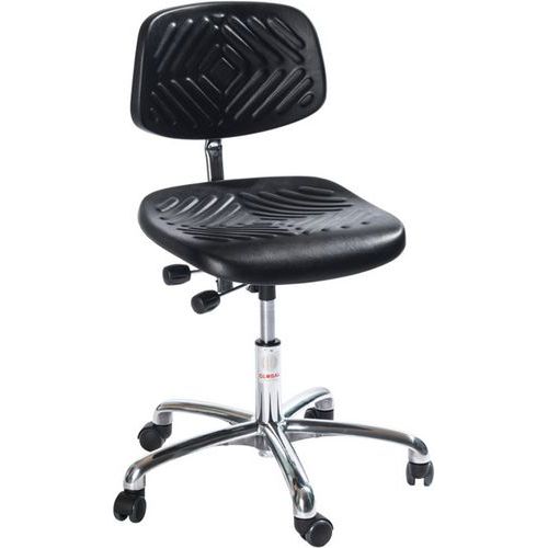 Sedia da officina Prestige-Media-con ruote-Nero,