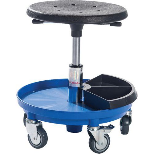 Sgabello da officina Sigma 400P-Medio-Nero/Blu,