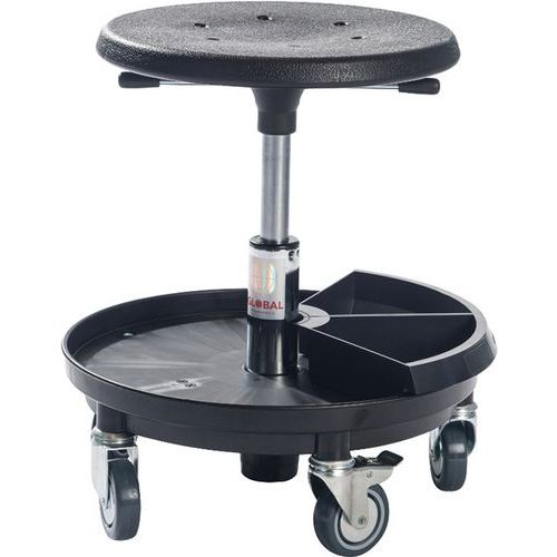 Sgabello da officina Sigma 400P-Medio-Nero,