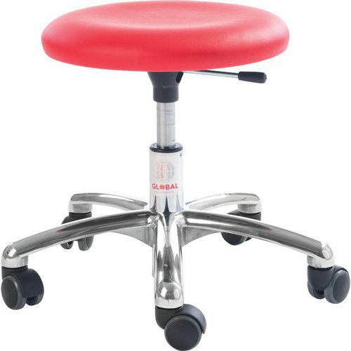 Sgabello Beta-Similpelle-Basso-Rosso,