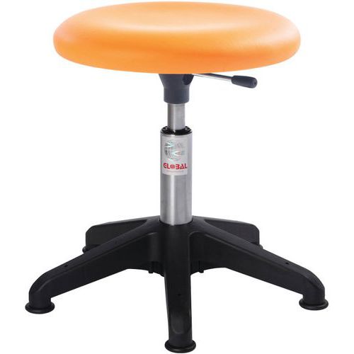 Sgabello Beta Octopus-Similpelle-Basso-piedini-Arancione,