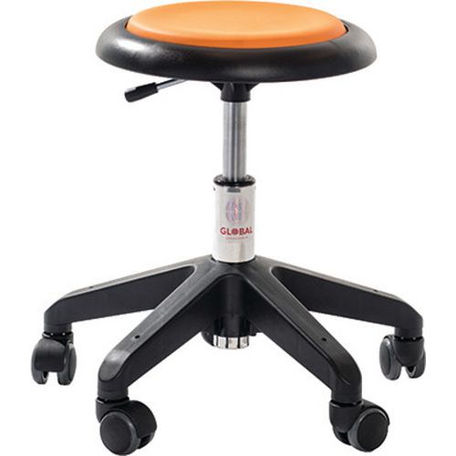Sgabello Micro Octopus-Similpelle-Medio-Arancione,