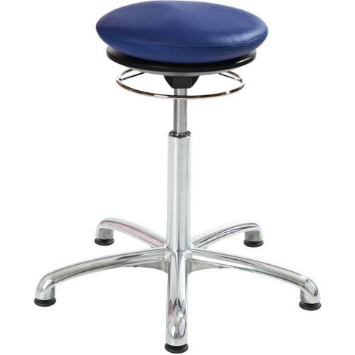 Sgabello Pilates-Similpelle-Basso-Piedini-Blu,