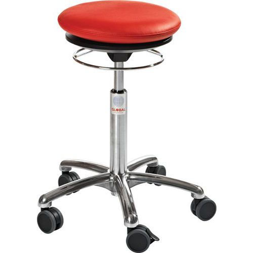Sgabello Pilates-Similpelle-Basso-Rosso,