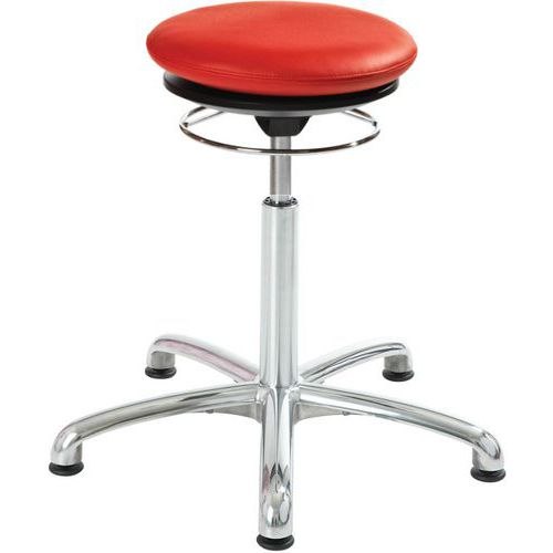 Sgabello Pilates-Similpelle-Basso-Piedini-Rosso,