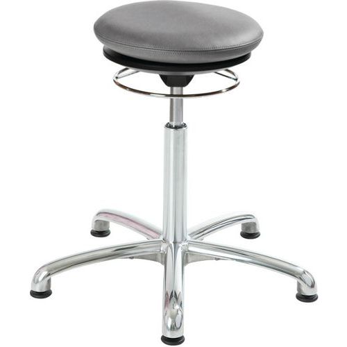 Sgabello Pilates-Similpelle-Medio-Piedini-Grigio,