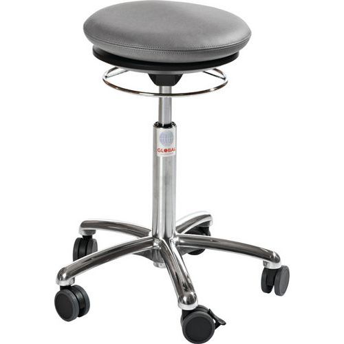 Sgabello Pilates-Similpelle-Basso-Grigio,