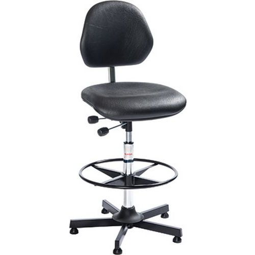 Sedia Aktiv-Similpelle-Acciaio-Alta-Nero,