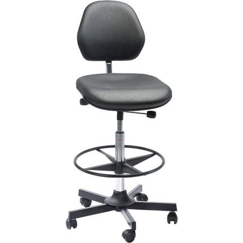 Sedia Aktiv-Similpelle-Freno di carico-Acciaio-Nero,