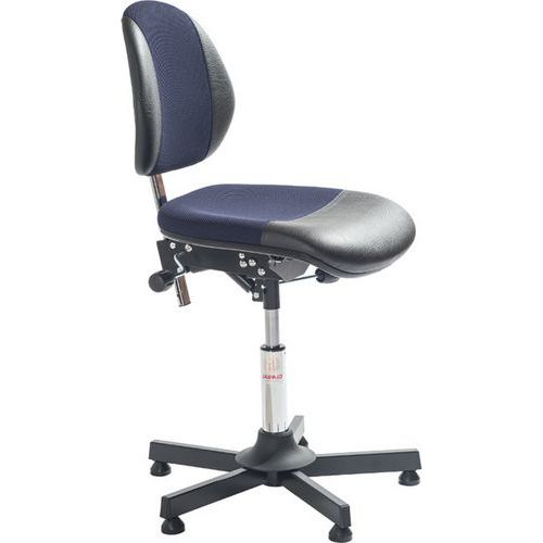 Sedia da officina DUO-Bassa-Blu scuro,