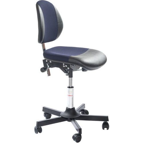 Sedia da officina DUO-Bassa-Blu scuro-con ruote,