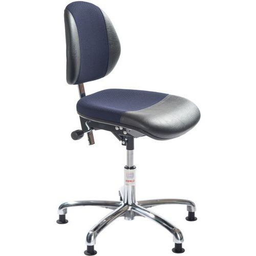 Sedia da officina DUO-Bassa-con piedini-Blu,