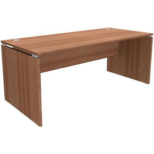 Scrivania diritta piede a pannello L 180 noce Square,