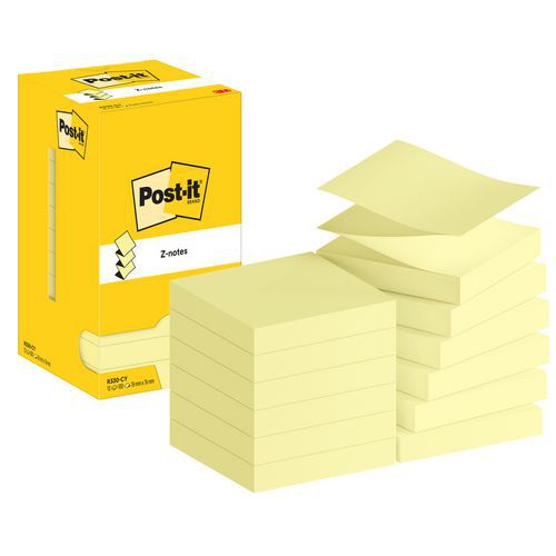 Post-it® Z-Note 76 x 76 mm, 12 blocchetti giallo - Post-it,