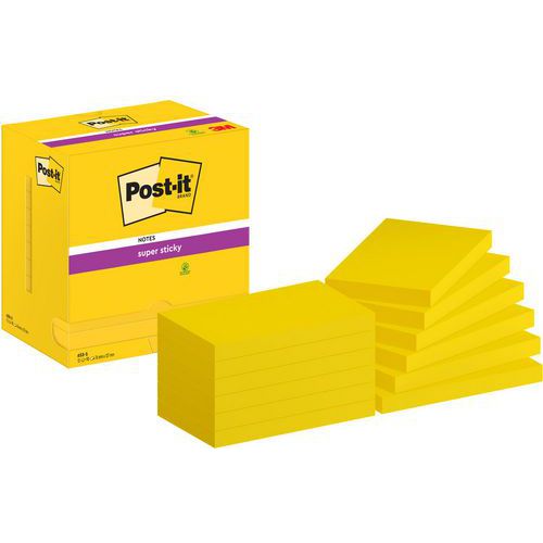 Super Sticky Post-it® 76 x 127 mm, 12 blocchetti giallo,