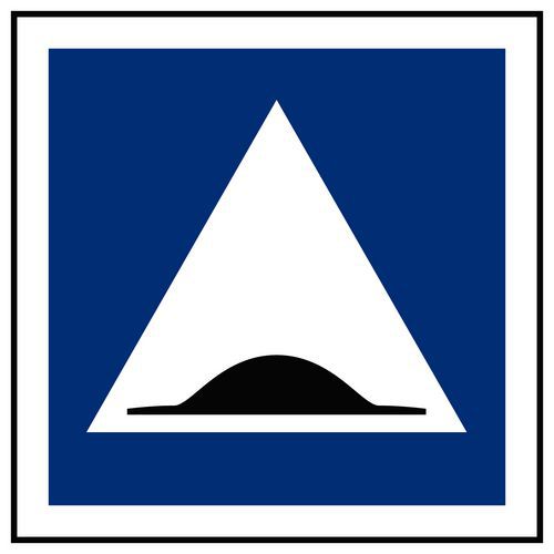 Cartello rigido 480x480mm Attenzione rallentatore,