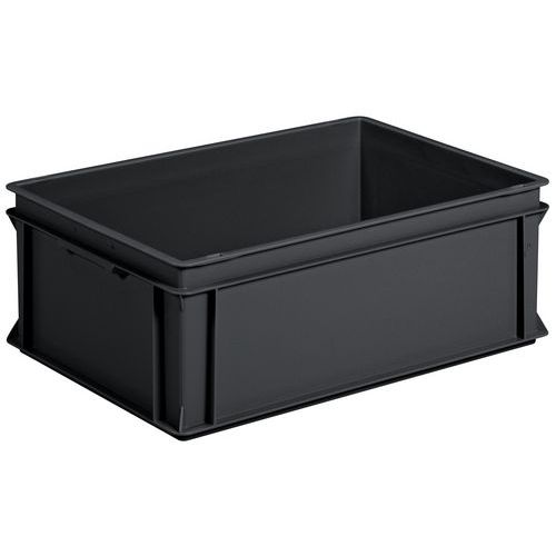 Contenitore 40 l, riciclato nero 600X400X220Mm x220mm,