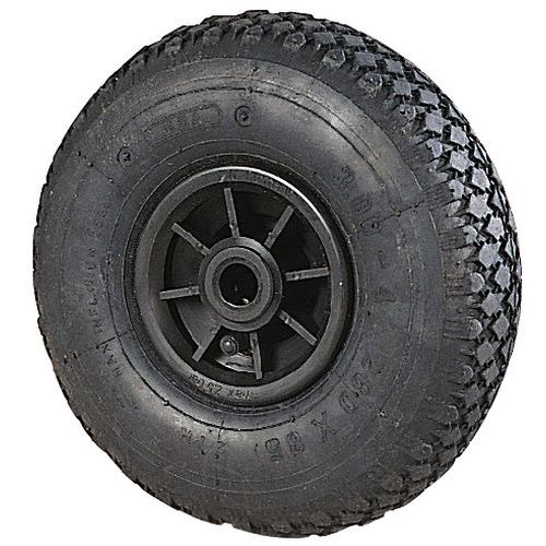 Ruota con profilo a tasselli per carrello con mozzo a rulli - Diametro 300 mm - Portata 180 kg,