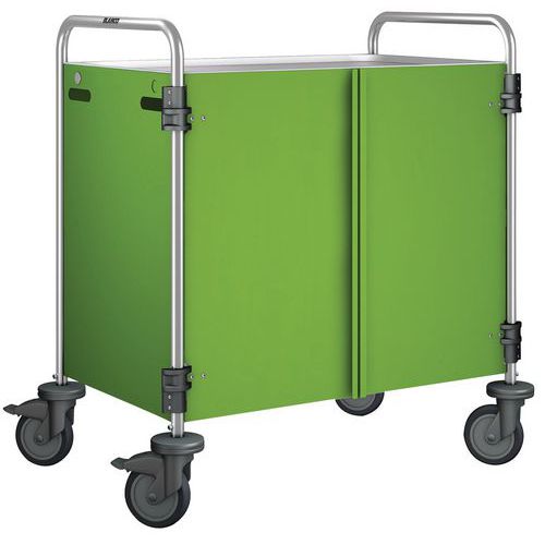 Carrello di servizio con rivestimento verde chiaro - 3 ripiani,