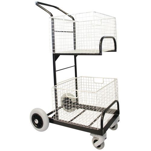 Carrello di distribuzione posta compatto 2 vaschette,