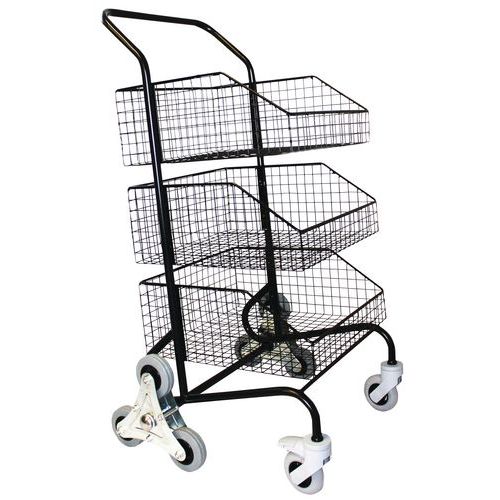 Carrello di distribuzione posta compatto 3 vaschette,