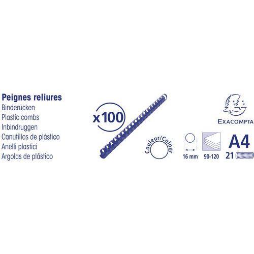 30 Dorsi In Plastica Bianchi 16mm Per Rilegatura A4 - Fino A 110 Fogli - Foto 2