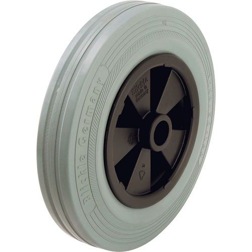 Rotella L=35 mm Diam=80 mm P=50 kg poliprop. Mozzo liscio battis. gomma,