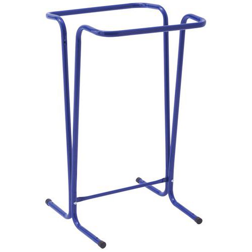 Portasacco per pattumiera fisso da 100-110 litri, struttura tubolare in acciaio blu,