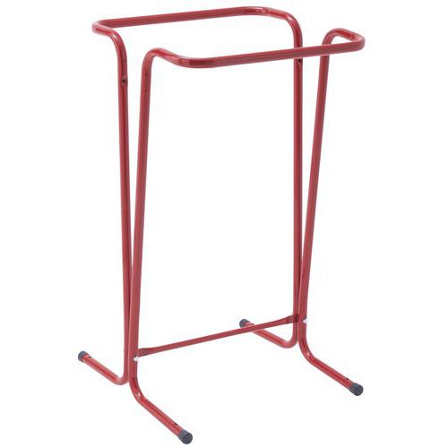 Portasacco per pattumiera fisso da 100-110 litri, struttura tubolare in acciaio rossa,