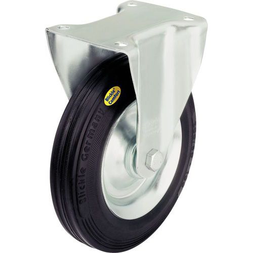 Rotel Fissa P=100Kg Diam=100Mm Ruota Caucciù + flangia,