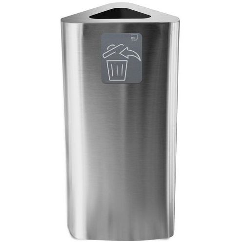 Pure gettacarte triangolare 60 LT con pittogramma inox,