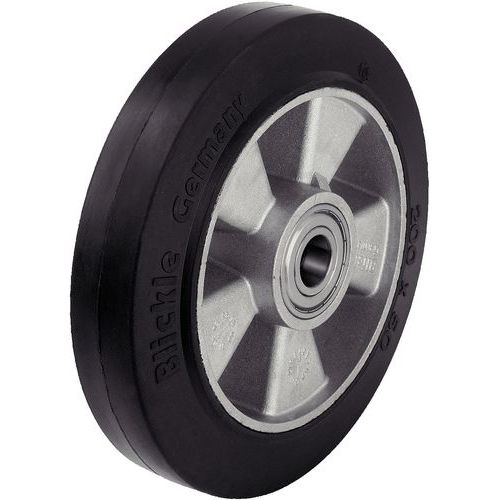 Rotella P=200 kg DIAM=125x40 mm allum. battis. gomma Alesaggio=15 mm,