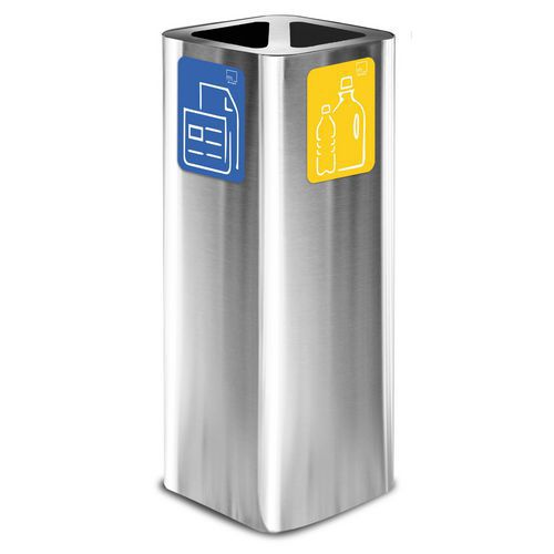 Pure gettacarte 60 LT 2 fori con kit 5 pittogrammi inox,