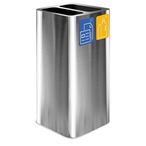 Pure gettacarte 100 LT 2 fori con kit 5 pittogrammi inox,