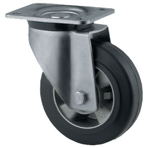 Rotella girevole con battistrada in gomma Portata: 450 kg a tot.:292 mm,