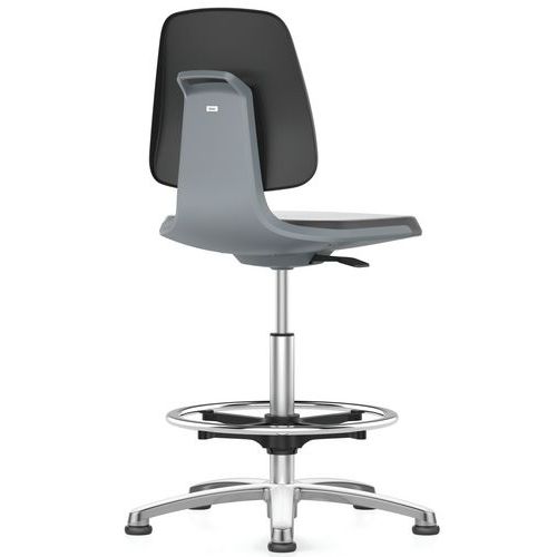 Sedia da officina Labsit poliuretano alluminio - Antracite,