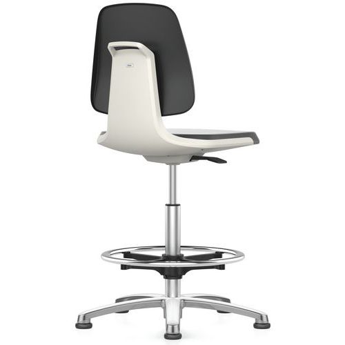 Sedia da officina Labsit poliuretano alluminio - Bianco,