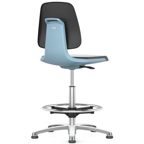 Sedia da officina Labsit poliuretano alluminio - Blu,