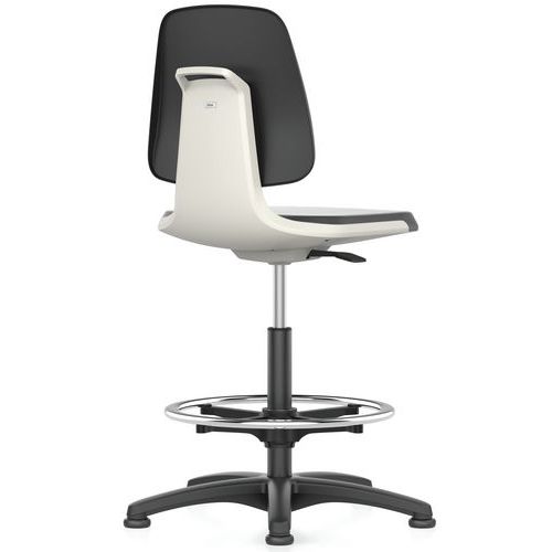 Sedia da officina Labsit similpelle Flex 3D - Bianco,