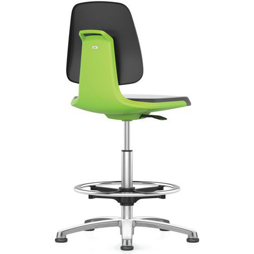 Sedia da officina Labsit similpelle alluminio - Verde,